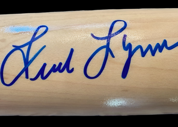 Fred Lynn Autographed Cooperstown Bat Company Career Statistics Blonde Bat Sure Shot COA